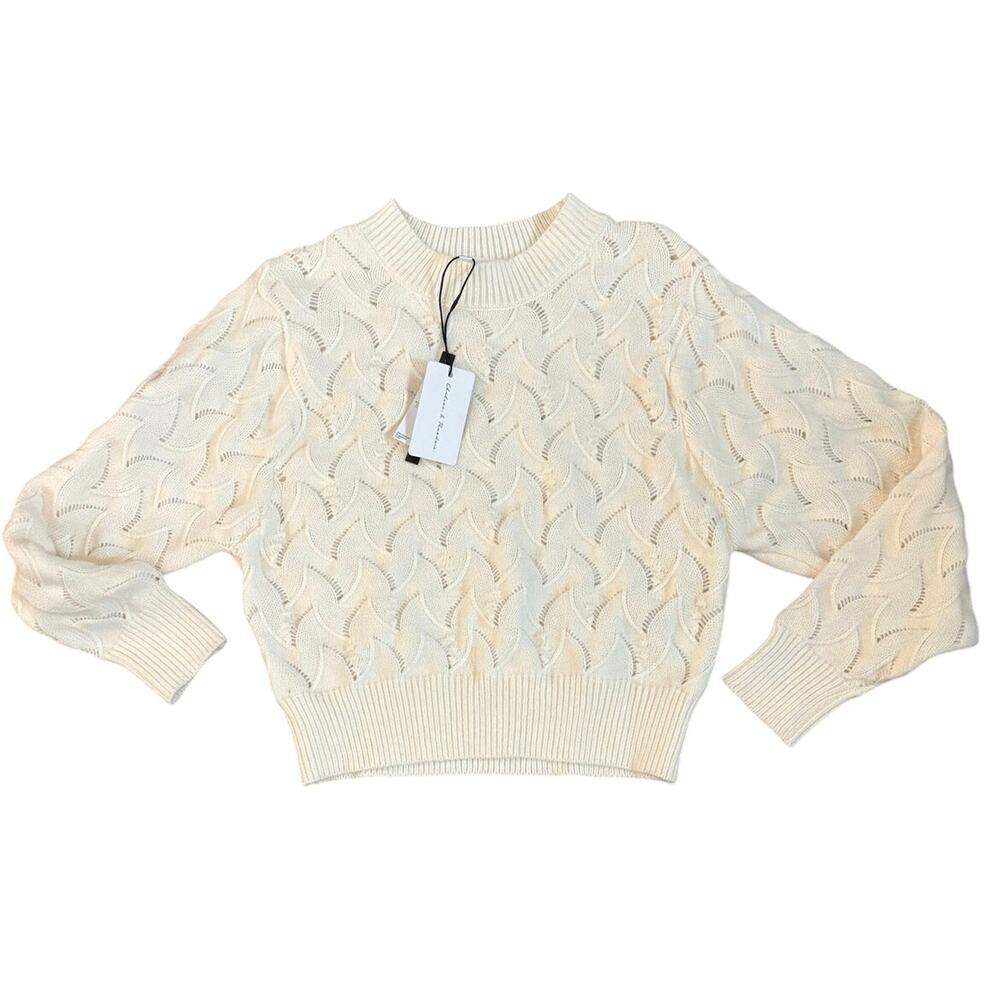 Chelsea & Theodore Womens Small Soft Knit White Sweater NWT Wool Blend‎